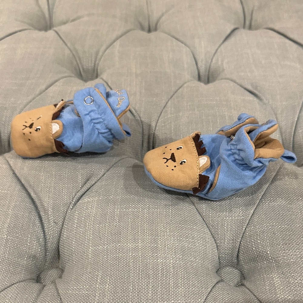 Robeez Blue and Tan Kids Slippers - Picture 2 of 6